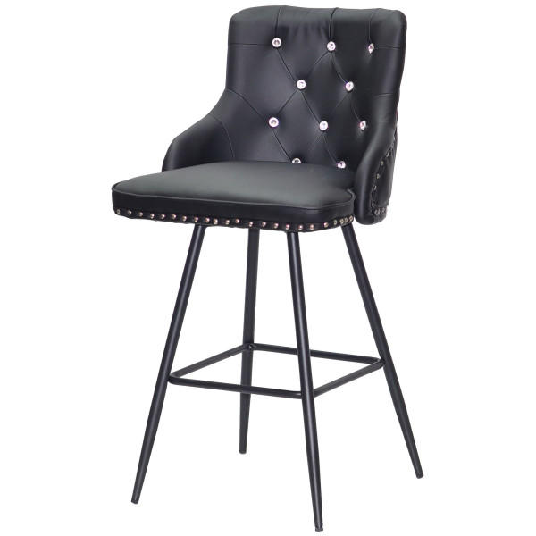 Напівбарний стілець Onder Mebli Olimp+SV BAR 65-ML Чорний Екошкіра-1