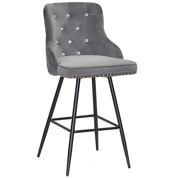 Напівбарний стілець Onder Mebli Olimp+SV BAR 65-ML Сірий B-1004 Оксамит-0