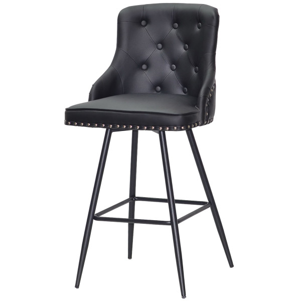 Напівбарний стілець Onder Mebli Olimp BAR 65-ML Чорний Екошкіра-1