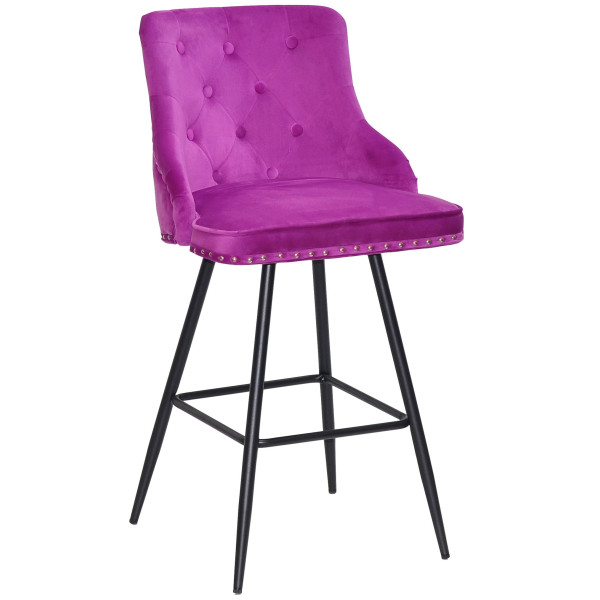 Напівбарний стілець Onder Mebli Olimp BAR 65-ML Бузок B-1022 Оксамит-0