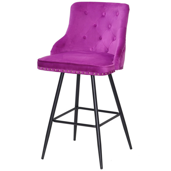 Напівбарний стілець Onder Mebli Olimp BAR 65-ML Бузок B-1022 Оксамит-1