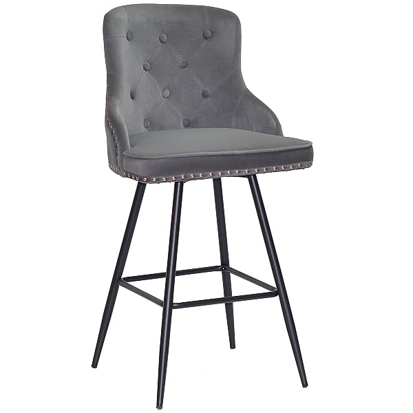 Напівбарний стілець Onder Mebli Olimp BAR 65-ML Сірий B-1004 Оксамит-0