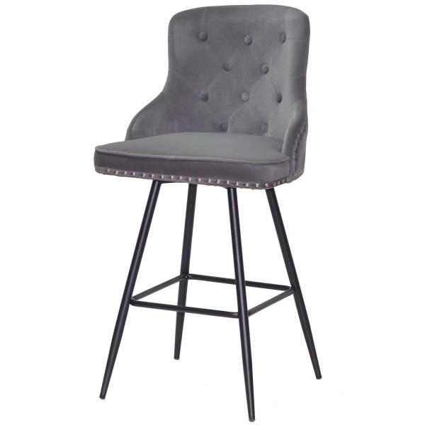 Напівбарний стілець Onder Mebli Olimp BAR 65-ML Сірий B-1004 Оксамит-1