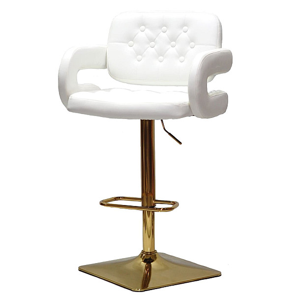 Барный стул Onder Mebli Gor BAR 4-GD-BASE Белый Экокожа-1