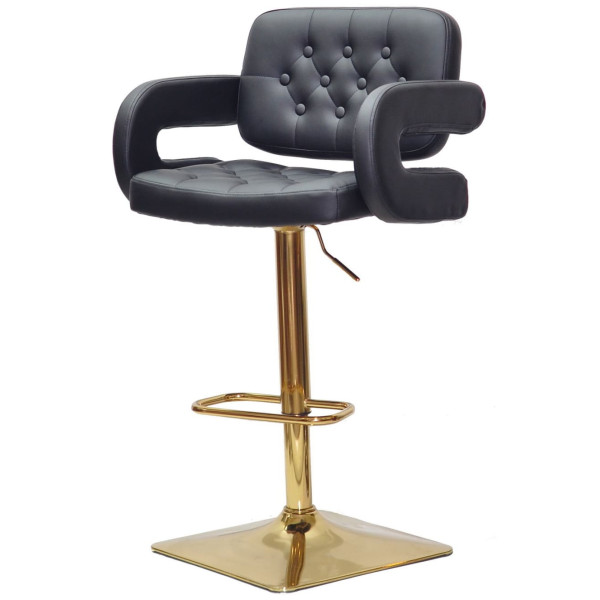 Барний стілець Onder Mebli Gor BAR 4-GD-BASE Чорний Екошкіра-1