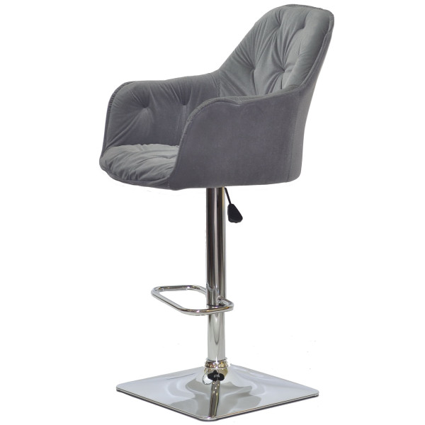 Барный стул Onder Mebli Mario BAR 4CH-BASE Серый B-1004 Бархат-3
