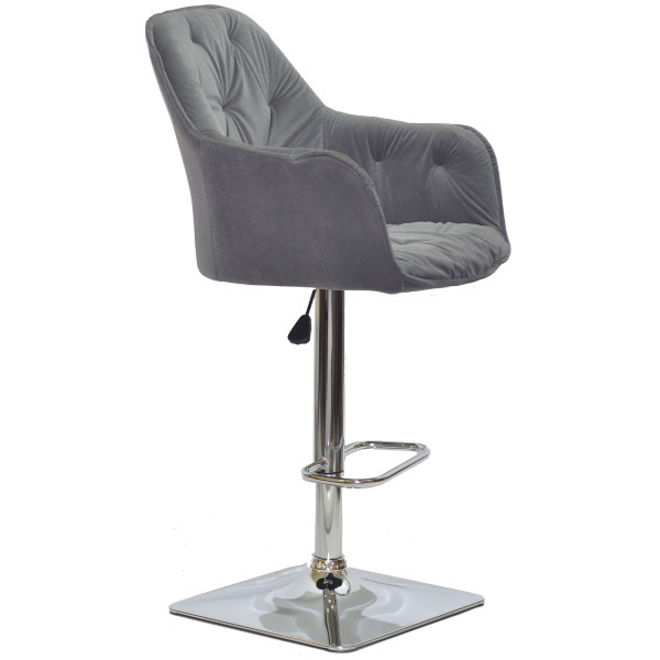 Барный стул Onder Mebli Mario BAR 4CH-BASE Серый B-1004 Бархат-2