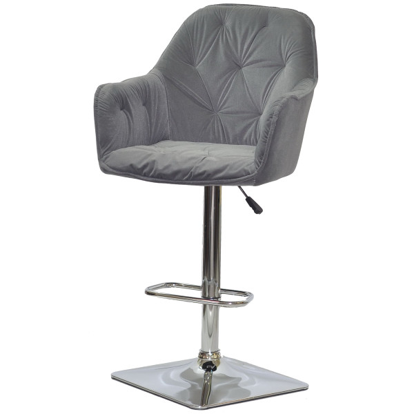 Барный стул Onder Mebli Mario BAR 4CH-BASE Серый B-1004 Бархат-1
