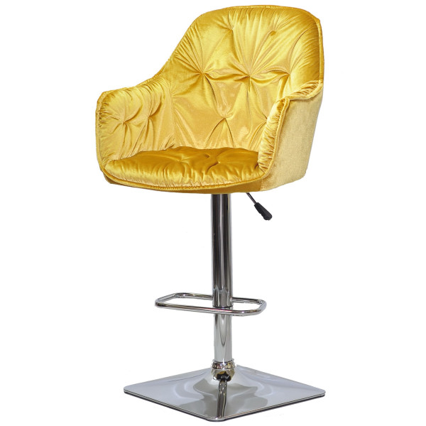 Барный стул Onder Mebli Mario BAR 4CH-BASE Желтый Y-10 Бархат-1