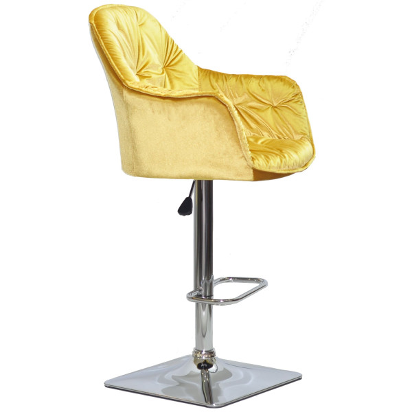 Барный стул Onder Mebli Mario BAR 4CH-BASE Желтый Y-10 Бархат-2