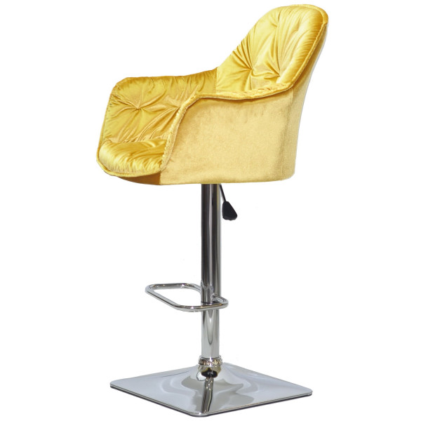 Барный стул Onder Mebli Mario BAR 4CH-BASE Желтый Y-10 Бархат-3