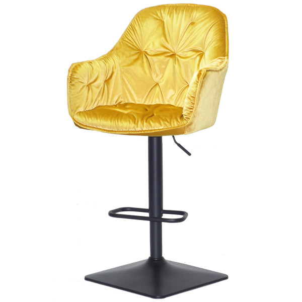 Барный стул Onder Mebli Mario BAR 4-BK-BASE Желтый Y-10 Бархат-1