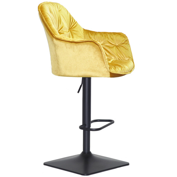 Барный стул Onder Mebli Mario BAR 4-BK-BASE Желтый Y-10 Бархат-2