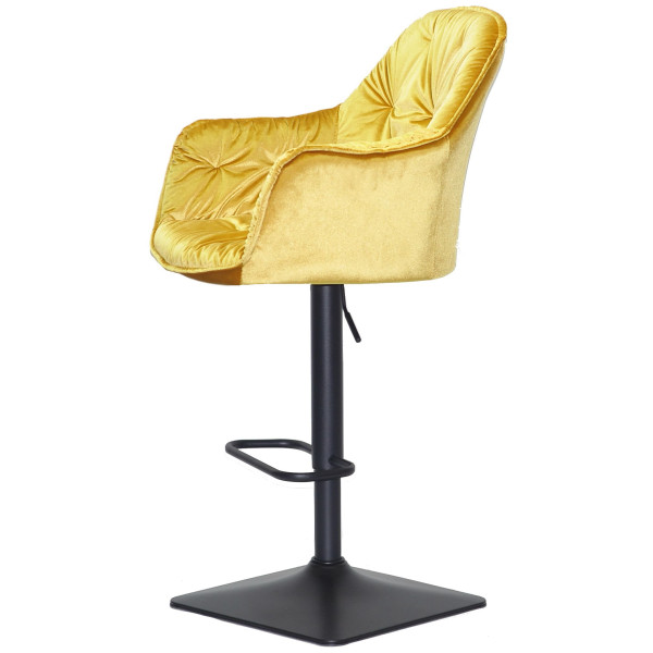 Барный стул Onder Mebli Mario BAR 4-BK-BASE Желтый Y-10 Бархат-3