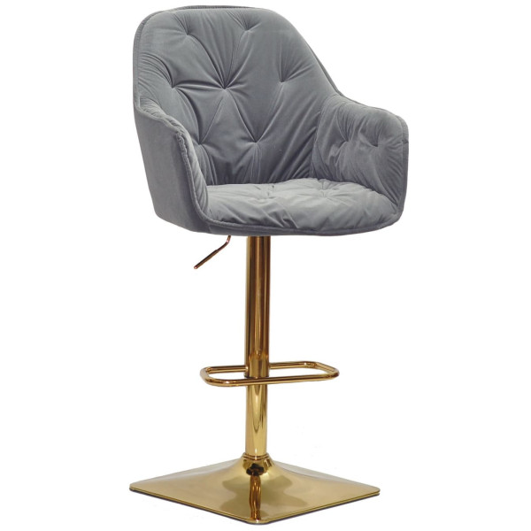 Барный стул Onder Mebli Mario BAR 4-GD-BASE Серый B-1004 Бархат-0
