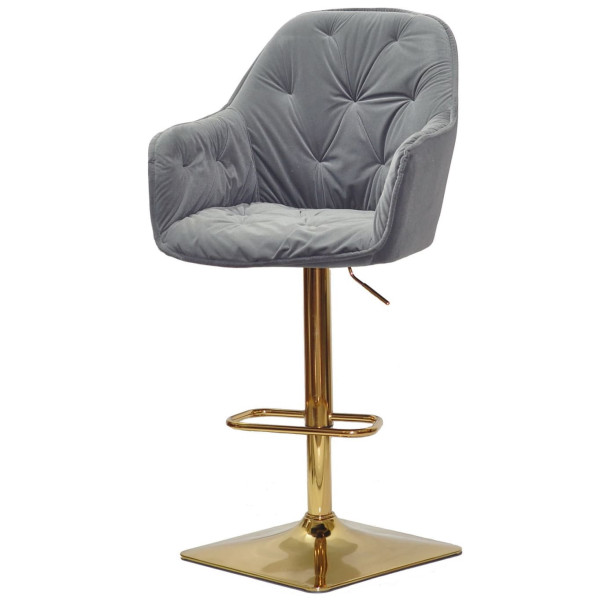 Барный стул Onder Mebli Mario BAR 4-GD-BASE Серый B-1004 Бархат-1