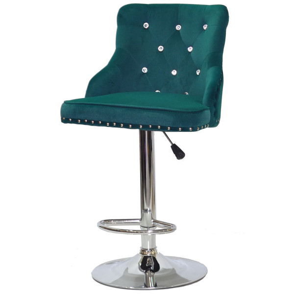 Барний стілець Onder Mebli OLIMP+SV BAR CH-BASE Зелений B-1003 Оксамит-1