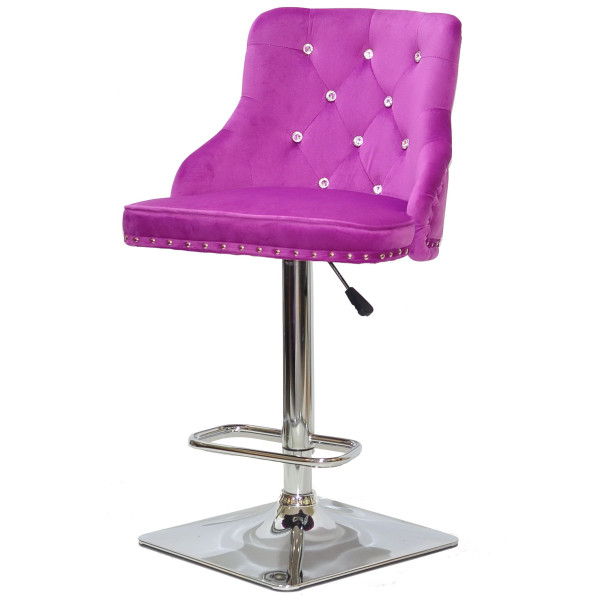 Барний стілець Onder Mebli OLIMP+SV BAR 4-CH-BASE Бузок B-1022 Оксамит-1
