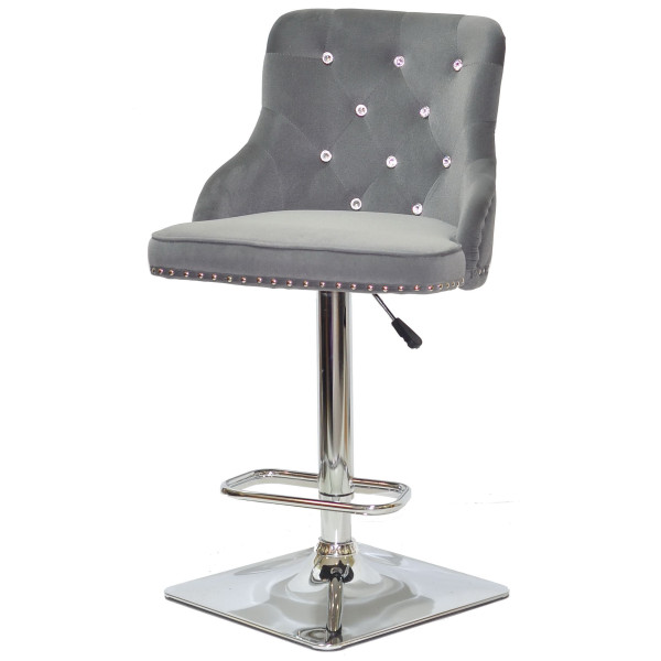 Барный стул Onder Mebli OLIMP+SV BAR 4-CH-BASE Серый B-1004 Бархат-1