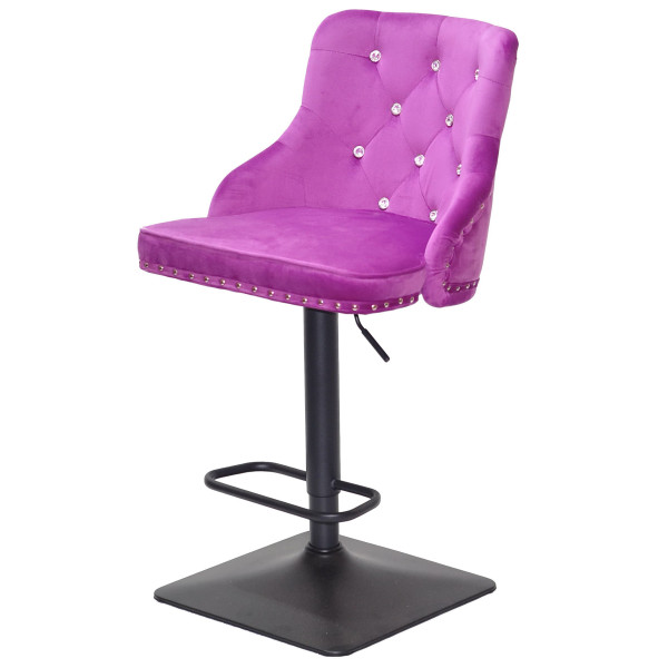 Барний стілець Onder Mebli OLIMP+SV BAR 4-BK-BASE Бузок B-1022 Оксамит-1