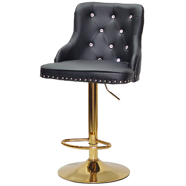 Барный стул Onder Mebli OLIMP+SV BAR GD-BASE Черный Экокожа-1