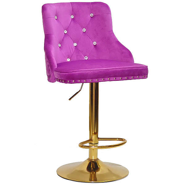 Барний стілець Onder Mebli OLIMP+SV BAR GD-BASE Бузок B-1022 Оксамит-0
