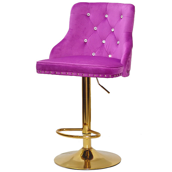Барний стілець Onder Mebli OLIMP+SV BAR GD-BASE Бузок B-1022 Оксамит-1