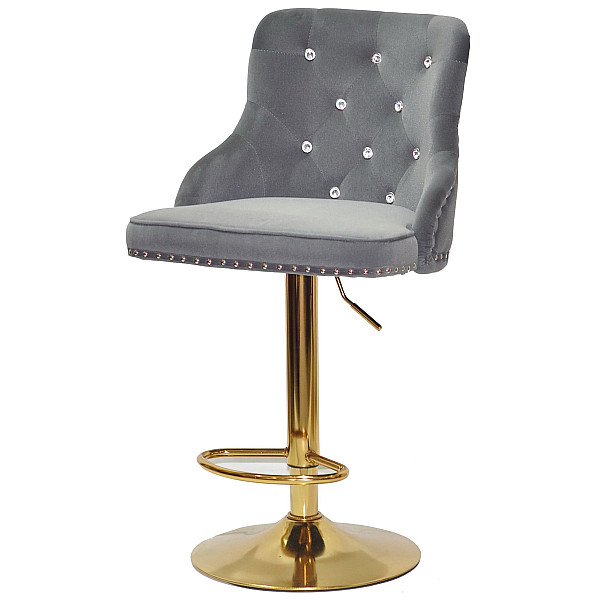 Барный стул Onder Mebli OLIMP+SV BAR GD-BASE Серый B-1004 Бархат-1