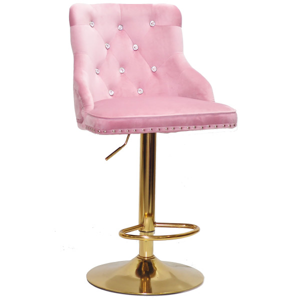 Барный стул Onder Mebli OLIMP+SV BAR GD-BASE Розовый B-1021 Бархат-0