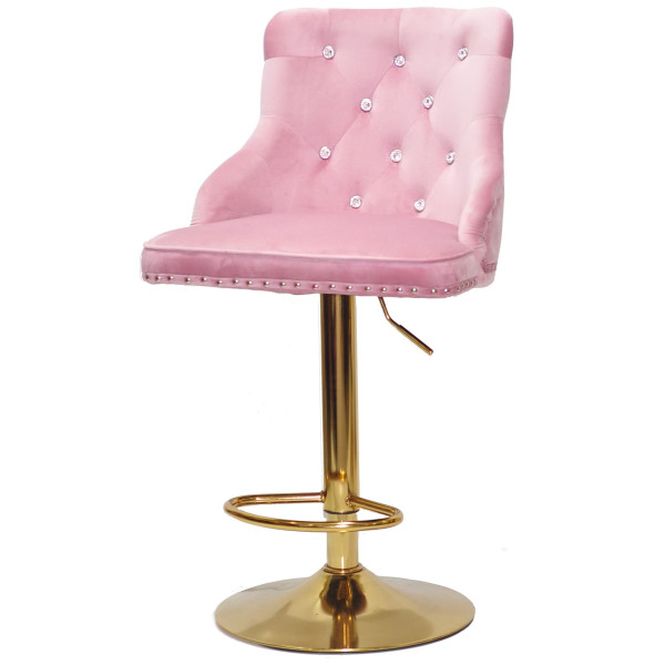 Барный стул Onder Mebli OLIMP+SV BAR GD-BASE Розовый B-1021 Бархат-1