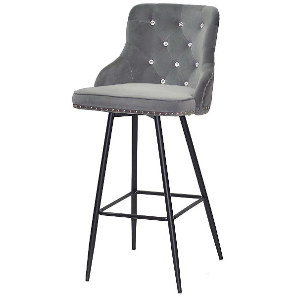 Барный стул Onder Mebli Olimp+SV BAR 75-ML Серый B-1004 Бархат-1