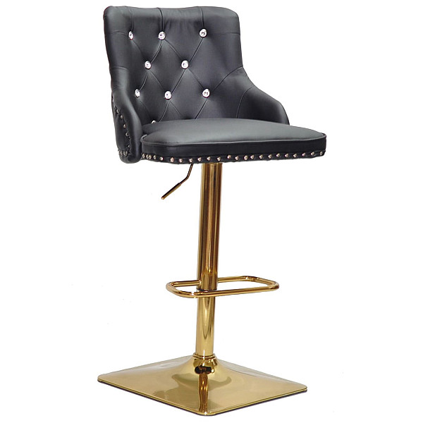 Барный стул Onder Mebli OLIMP+SV BAR 4-GD-BASE Черный Экокожа-0