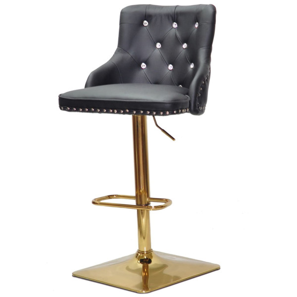 Барный стул Onder Mebli OLIMP+SV BAR 4-GD-BASE Черный Экокожа-1