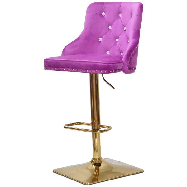 Барний стілець Onder Mebli OLIMP+SV BAR 4-GD-BASE Бузок B-1022 Оксамит-1