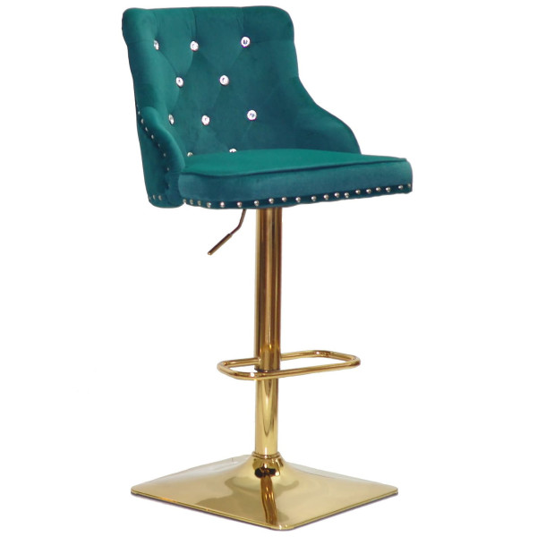 Барный стул Onder Mebli OLIMP+SV BAR 4-GD-BASE Зеленый B-1003 Бархат-0