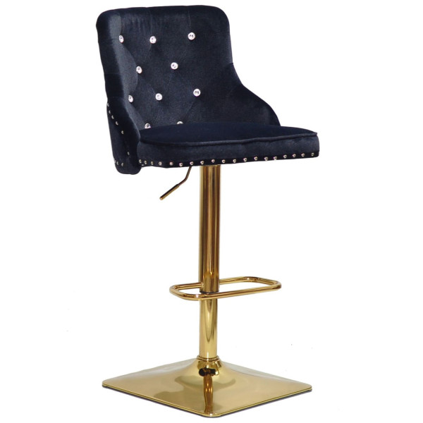 Барный стул Onder Mebli OLIMP+SV BAR 4-GD-BASE Черный B-1011 Бархат-0