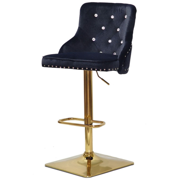 Барный стул Onder Mebli OLIMP+SV BAR 4-GD-BASE Черный B-1011 Бархат-1