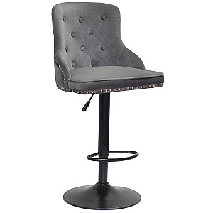 Барний стілець Onder Mebli OLIMP BAR BK-BASE Сірий B-1004 Оксамит