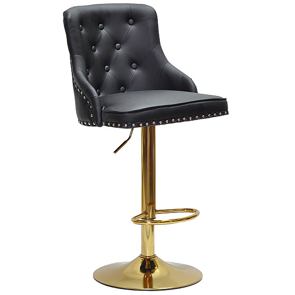 Барний стілець Onder Mebli OLIMP BAR GD-BASE Чорний Екошкіра-0