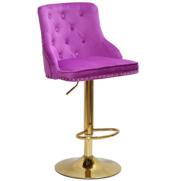 Барний стілець Onder Mebli OLIMP BAR GD-BASE Бузок B-1022 Оксамит-0