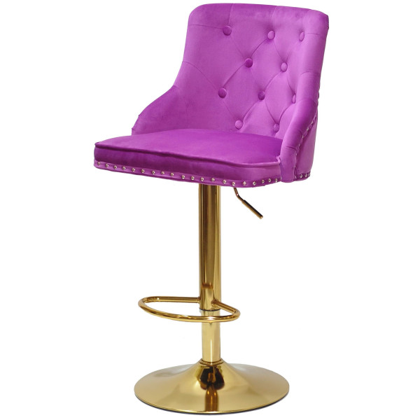 Барний стілець Onder Mebli OLIMP BAR GD-BASE Бузок B-1022 Оксамит-2