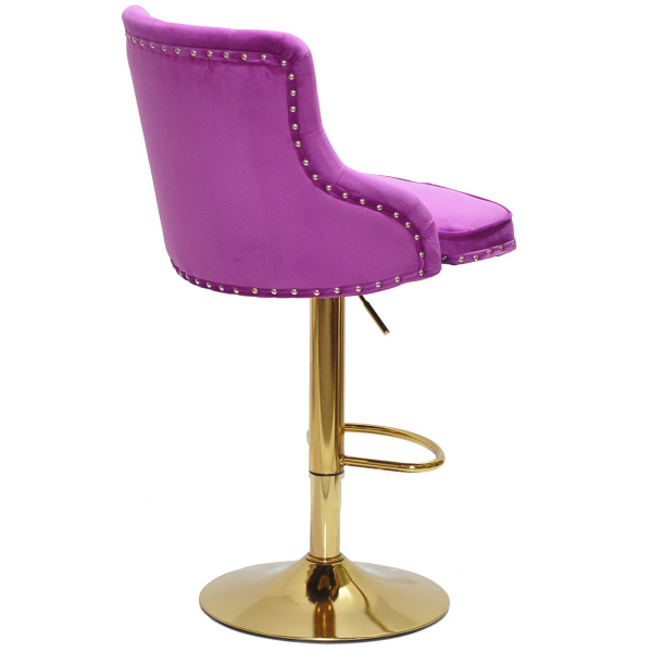 Барний стілець Onder Mebli OLIMP BAR GD-BASE Бузок B-1022 Оксамит-1