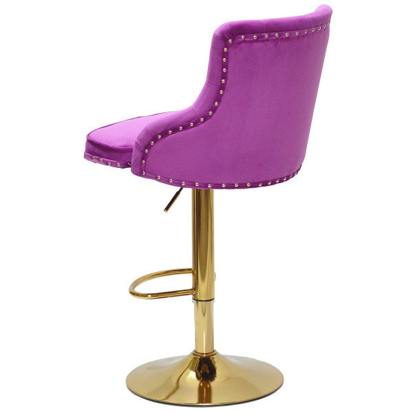 Барний стілець Onder Mebli OLIMP BAR GD-BASE Бузок B-1022 Оксамит-3
