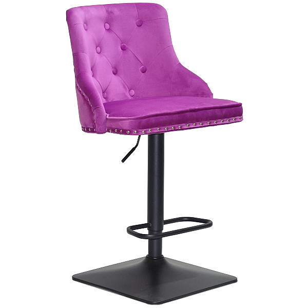 Барний стілець Onder Mebli OLIMP BAR 4-BK-BASE Бузок B-1022 Оксамит-0