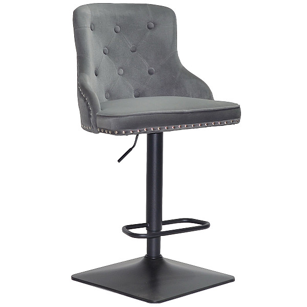 Барний стілець Onder Mebli OLIMP BAR 4-BK-BASE Сірий B-1004 Оксамит-0
