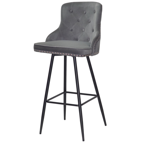 Барный стул Onder Mebli Olimp BAR 75-ML Серый B-1004 Бархат-1