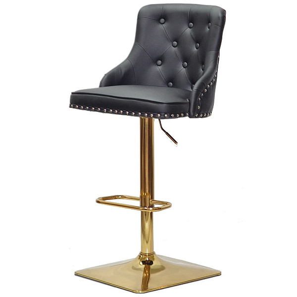 Барный стул Onder Mebli OLIMP BAR 4-GD-BASE Черный Экокожа-1