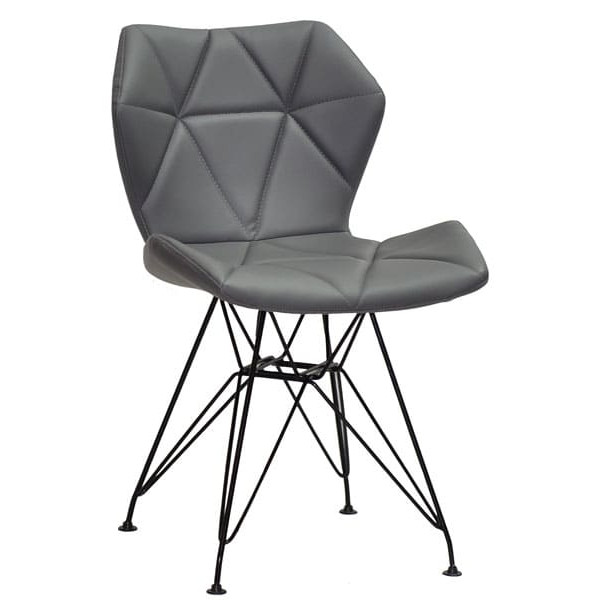 Стул Onder Mebli Greg BK-ML Серый 1001 Экокожа-0