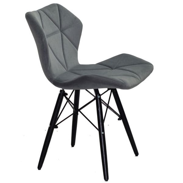 Стілець Onder Mebli Greg BK Сірий B-1004 Оксамит-1