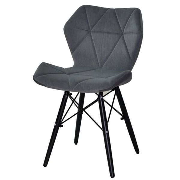 Стілець Onder Mebli Greg BK Сірий B-1004 Оксамит-2